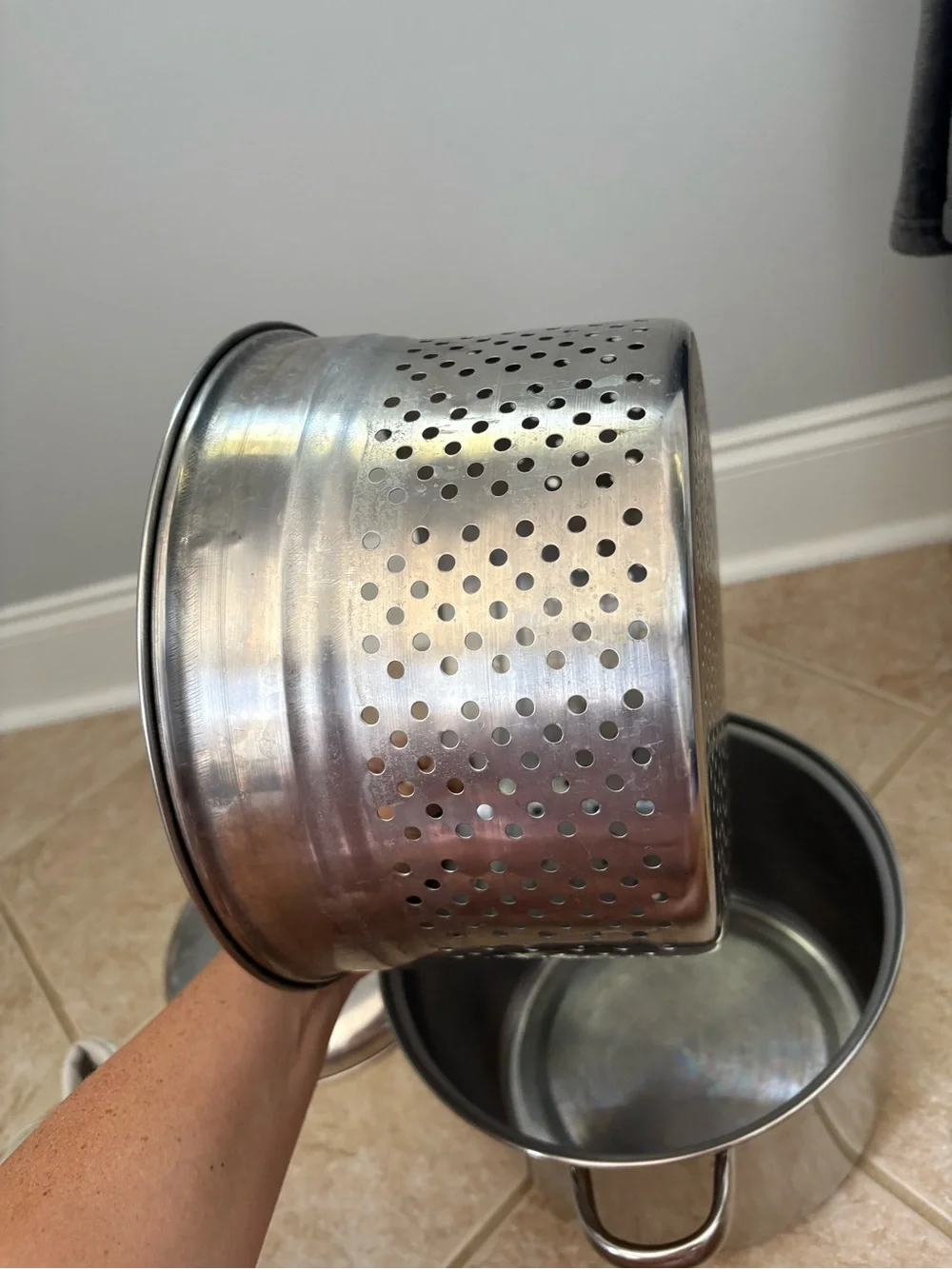 Metro Stainless Steel double boiler stock pot with steamer basket 5-6 quarts